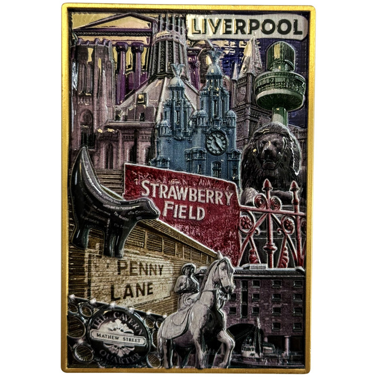 Rock Off Premium Fridge Magnet: City Of Liverpool Landmarks