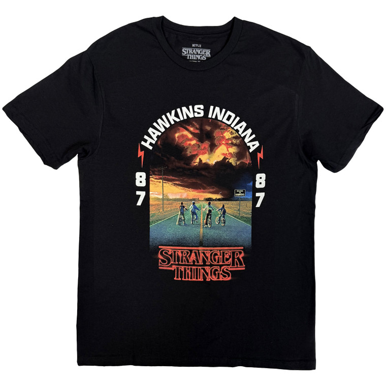 Netflix Unisex T-Shirt: Stranger Things - Hawkins 008 (Black)