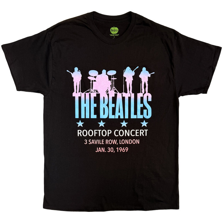 The Beatles Unisex T-Shirt: Rooftop Concert Savile Row (Black)