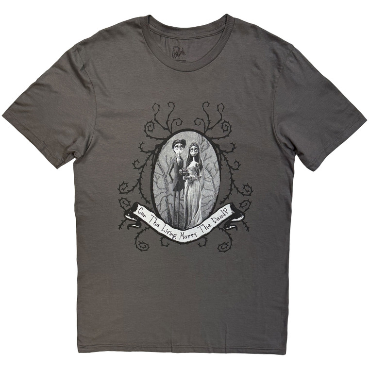 Corpse Bride Unisex T-Shirt: Can The Living Marry The Dead? (Charcoal Grey)