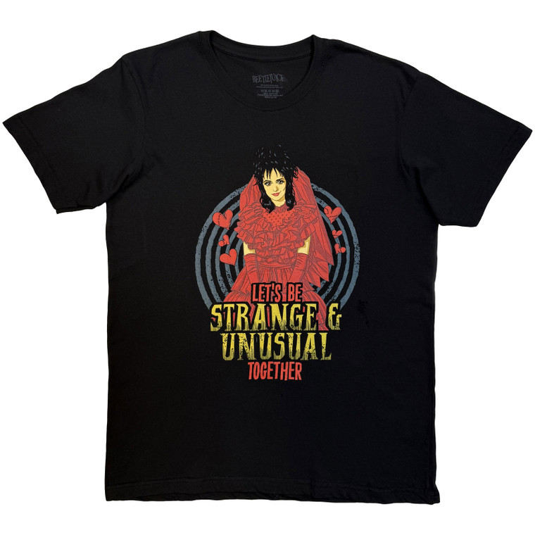 Beetlejuice Unisex T-Shirt: Strange & Unusual Together (Black)