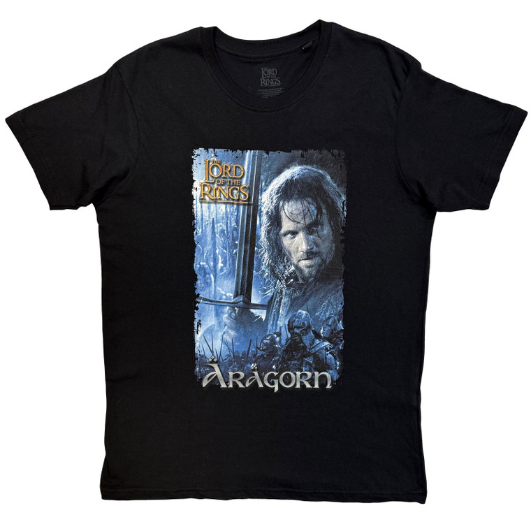 Lord Of The Rings Unisex T-Shirt: Aragon Sword Montage (Black)