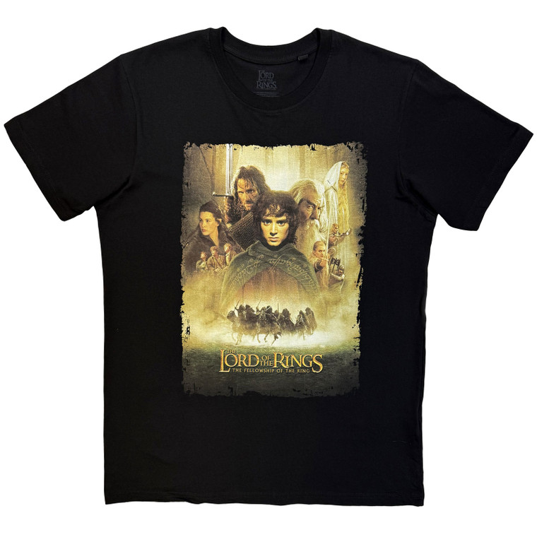 Lord Of The Rings Unisex T-Shirt: Fellowship Of The Ring Homage (Black)