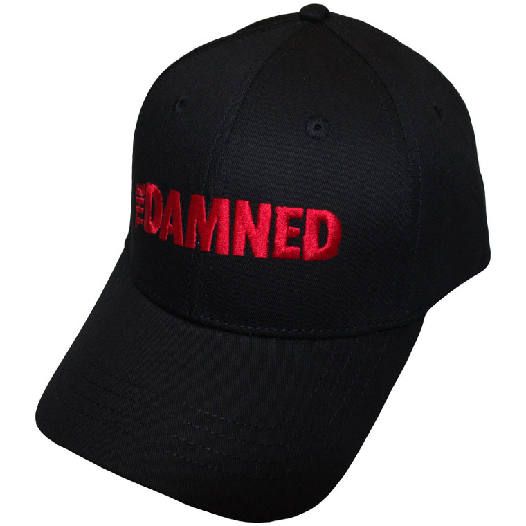 The Damned Unisex Baseball Cap: Red Text Logo (Black)