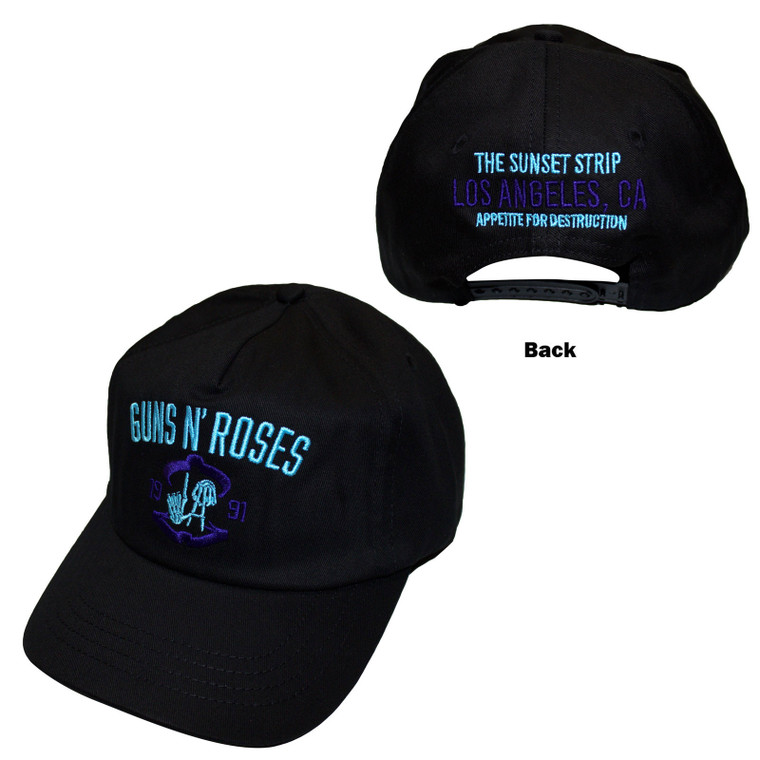 Guns N' Roses Unisex Baseball Cap: Sunset Strip '91 (Black)
