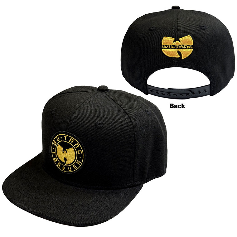 Wu-Tang Clan Unisex Snapback Cap: Forever (Black) (Back Print)