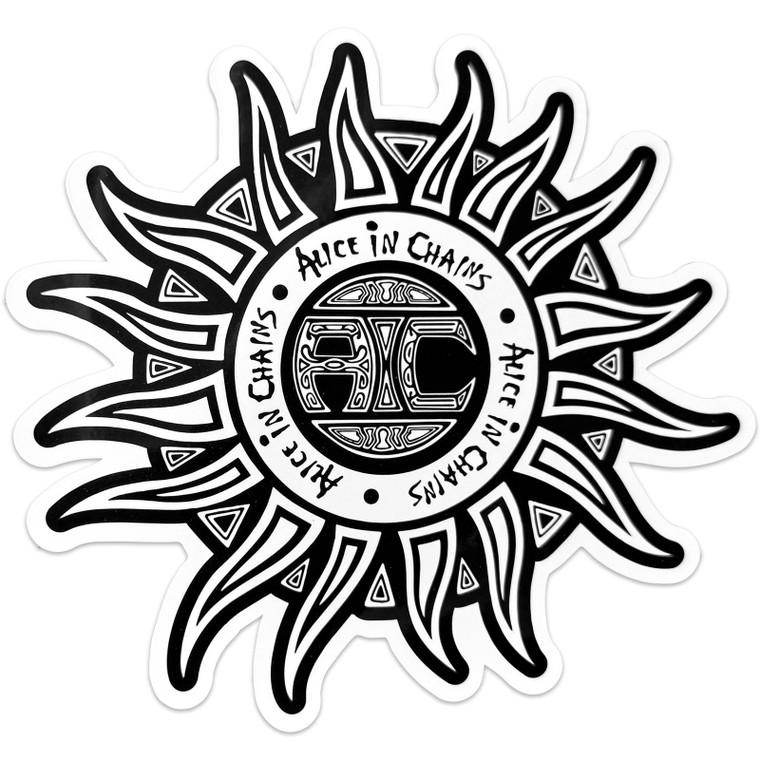 Alice In Chains Sticker: Sun Logo B&W