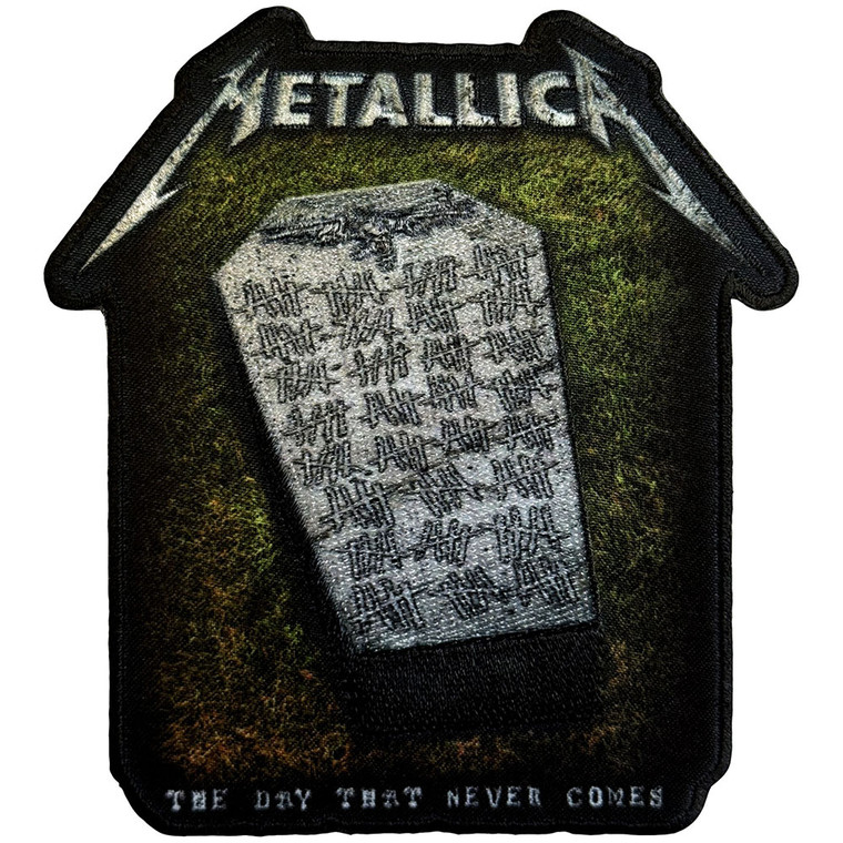 Metallica Woven Patch: Never Die Tombstone