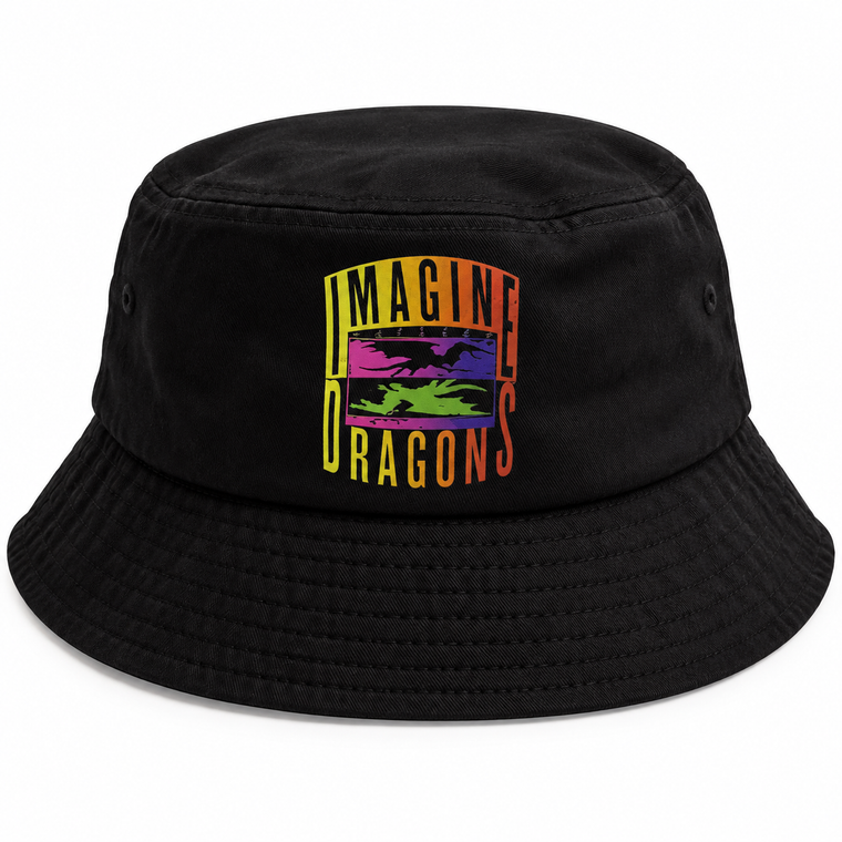 Imagine Dragons Unisex Bucket Hat: Double Dragons (Faded Black)
