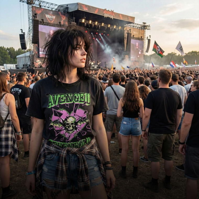 Avenged Sevenfold Unisex Premium Carbon T-Shirt: Heart Break (Black)