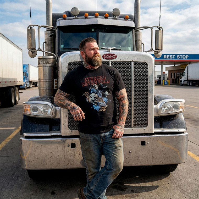 Avenged Sevenfold Unisex Carbon T-Shirt: Night Bats (Black)