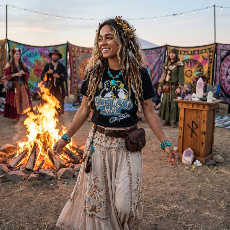 Fleetwood Mac Unisex Carbon T-Shirt: On Tour (Black)