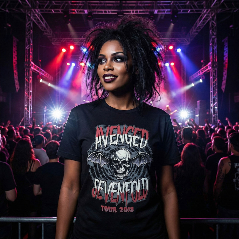 Avenged Sevenfold Unisex Carbon T-Shirt: Tour '18 (Black)