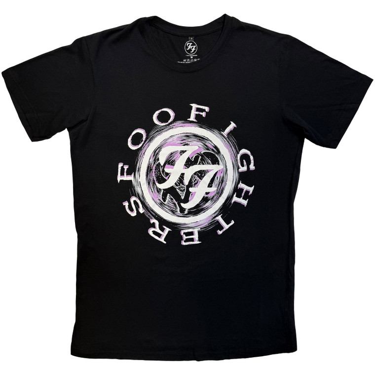 Foo Fighters Unisex Carbon T-Shirt: Wheel Logo Shadow (Black)