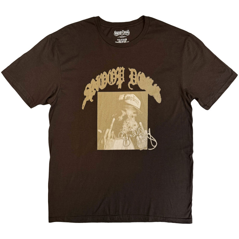 Snoop Dogg Unisex T-Shirt: Middle Finger (Brown)