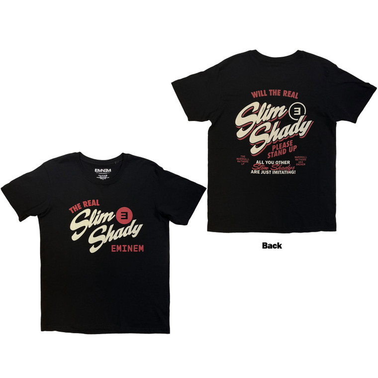 Eminem Unisex T-Shirt: The Real Slim Shady (Black) (Back Print)