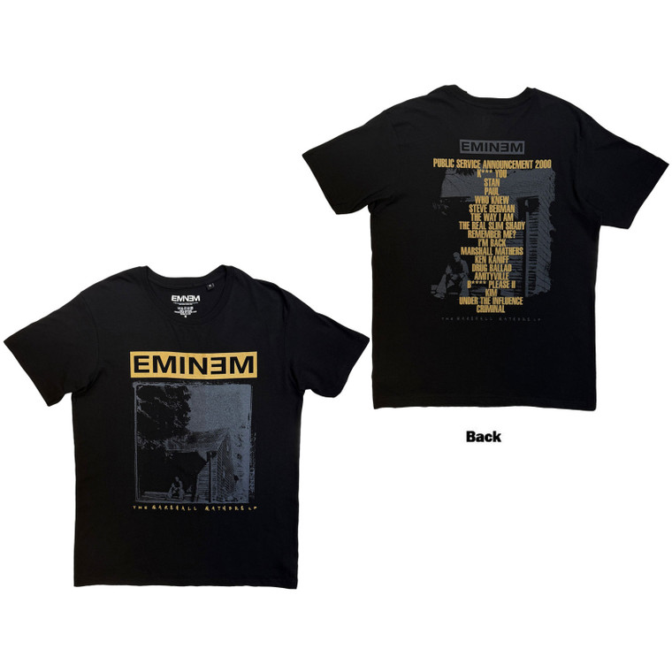 Eminem Unisex T-Shirt: The Marshall Mathers LP (Black) (Back Print)