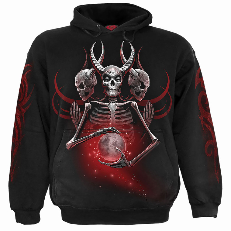 Spiral Unisex Pullover Hoodie: Third Eye Awakening (Black) (Back & Sleeve Print)