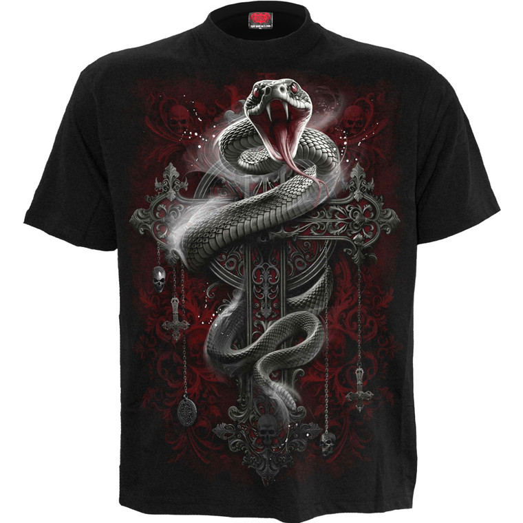 Spiral Unisex T-Shirt: Gothic Serpent (Black) (Back Print)