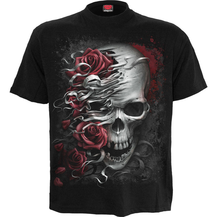 Spiral Unisex T-Shirt: Skulls N' Roses (Black)