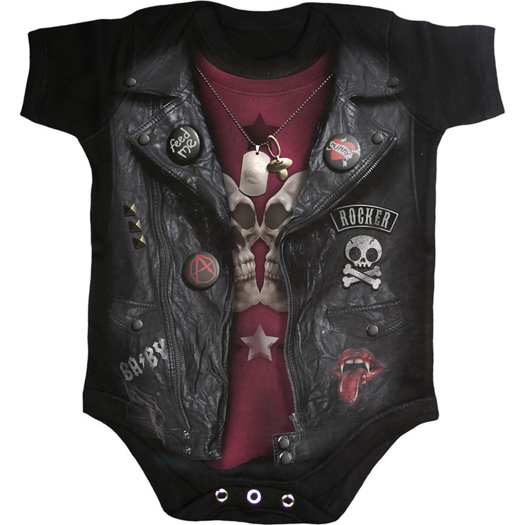 Spiral Kids Baby Grow: Baby Biker (Black)