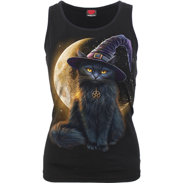 Spiral Ladies Vest T-Shirt: Familiar Magic (Black)
