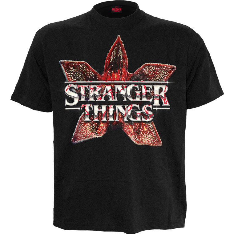 Netflix Unisex T-Shirt: Stranger Things Demogorgan Logo (Black)