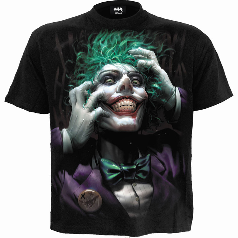 DC Comics Unisex T-Shirt: Batman Joker Freak (Black) (Back Print)