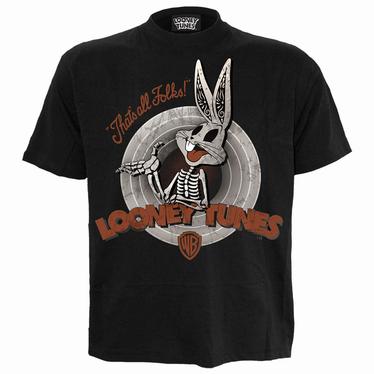Looney Tunes Unisex T-Shirt: Bugs Skull (Black)