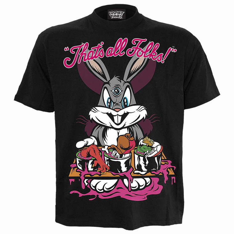 Looney Tunes Unisex T-Shirt: Bugs Evil Bunny (Black)