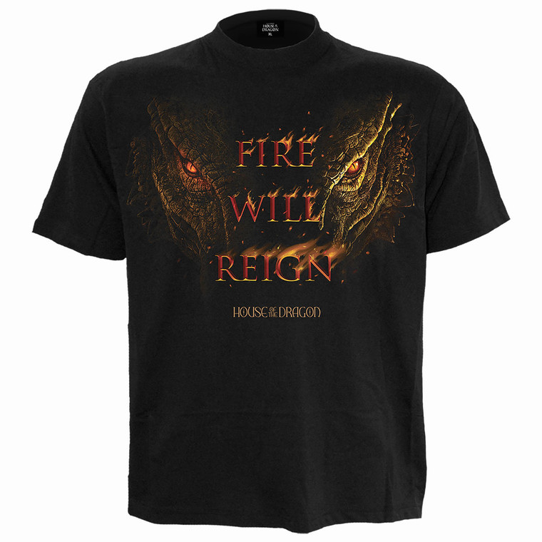 House of the Dragon Unisex T-Shirt: HOD2 Fire Will Reign (Black)