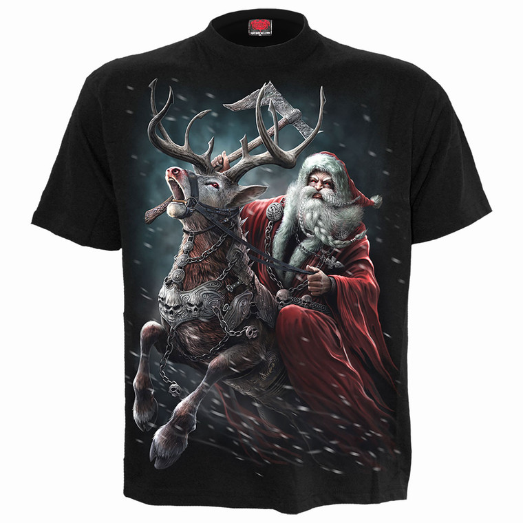 Spiral Unisex T-Shirt: Sleigher (Black) (Back Print)