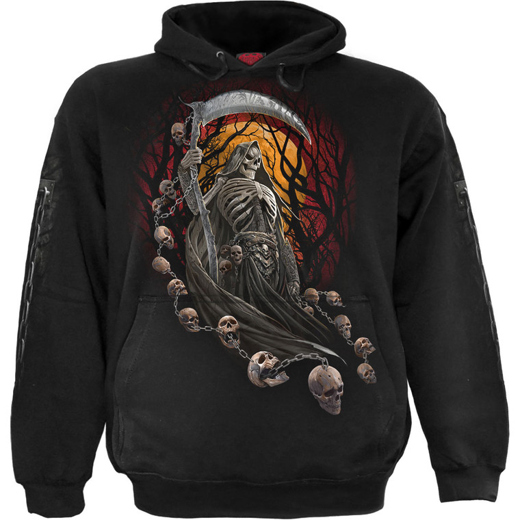 Spiral Unisex Pullover Hoodie: Harbingers (Black) (Back & Sleeve Print)