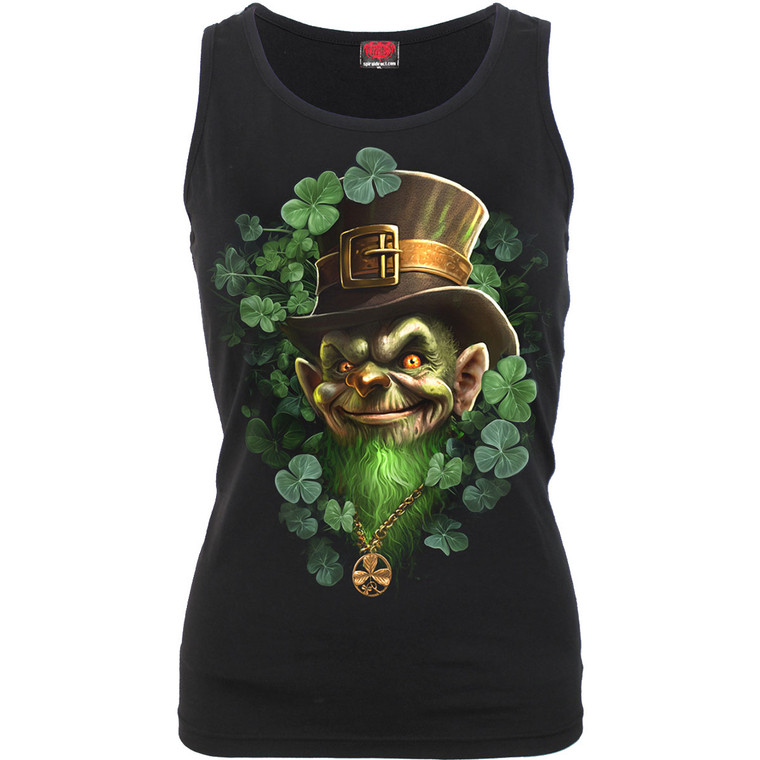 Spiral Ladies Razor Back Vest T-Shirt: Shenanigans (Black)