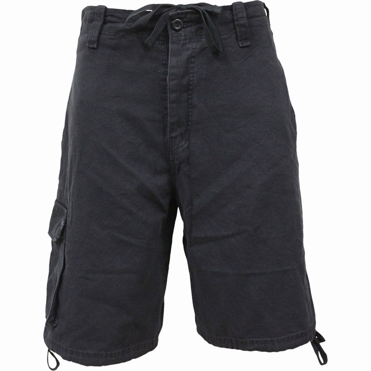 Spiral Unisex Vintage Cargo Shorts: Plain (Black) (Blank)
