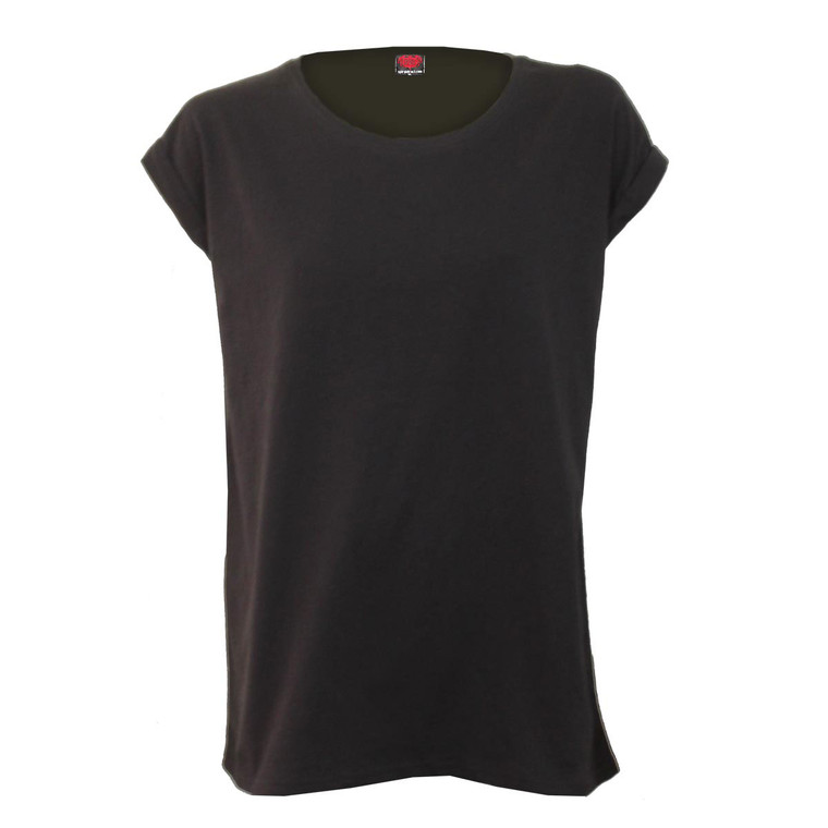 Spiral Ladies Loose Fit T-Shirt: Plain (Black) (Blank)