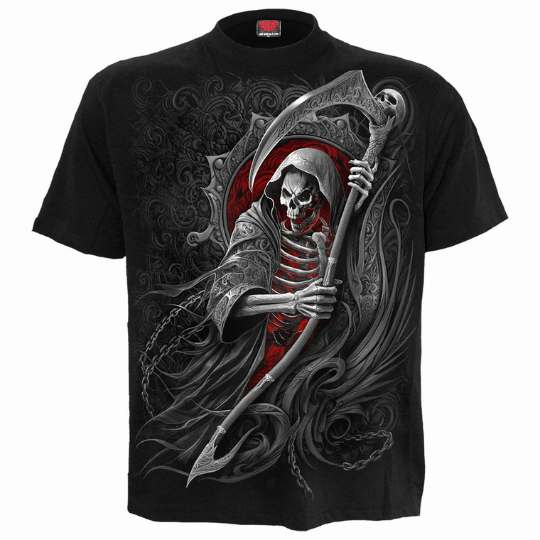 Spiral Unisex T-Shirt: Reaper's Portal (Black) (Back Print)