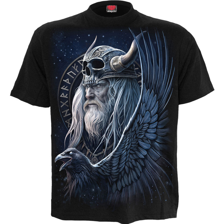 Spiral Unisex T-Shirt: Odin's Warrior (Black) (Back Print)