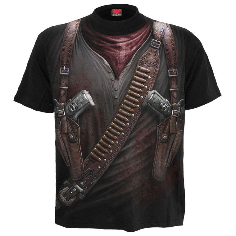 Spiral Unisex T-Shirt: Holster Wrap (Black) (All Over Print)