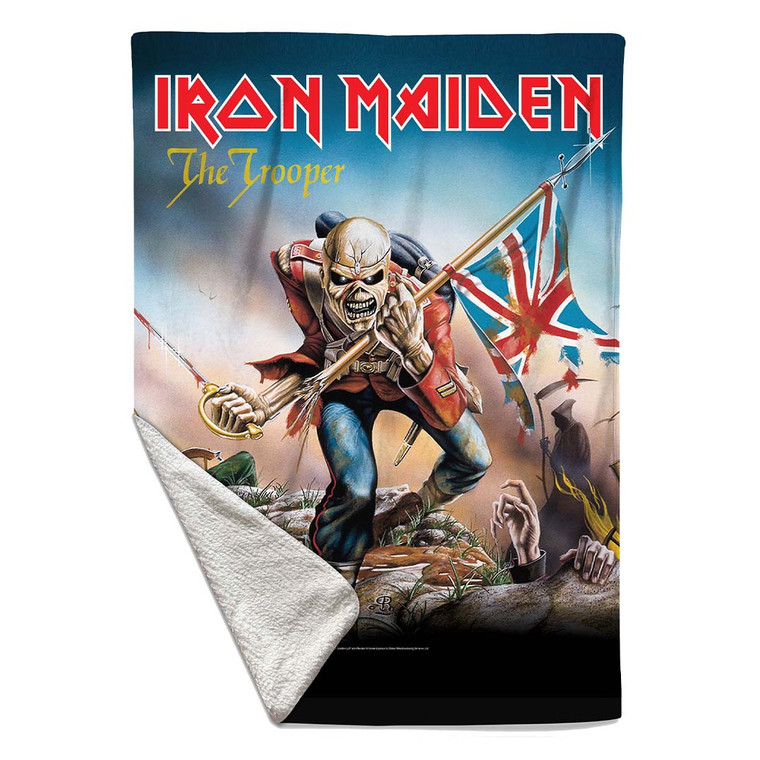 Iron Maiden Sherpa Fleece Blanket: Trooper (Multicolour) Single