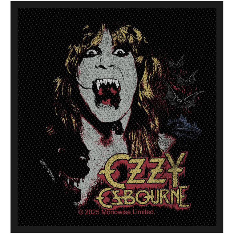Ozzy Osbourne Standard Woven Patch: Fangs