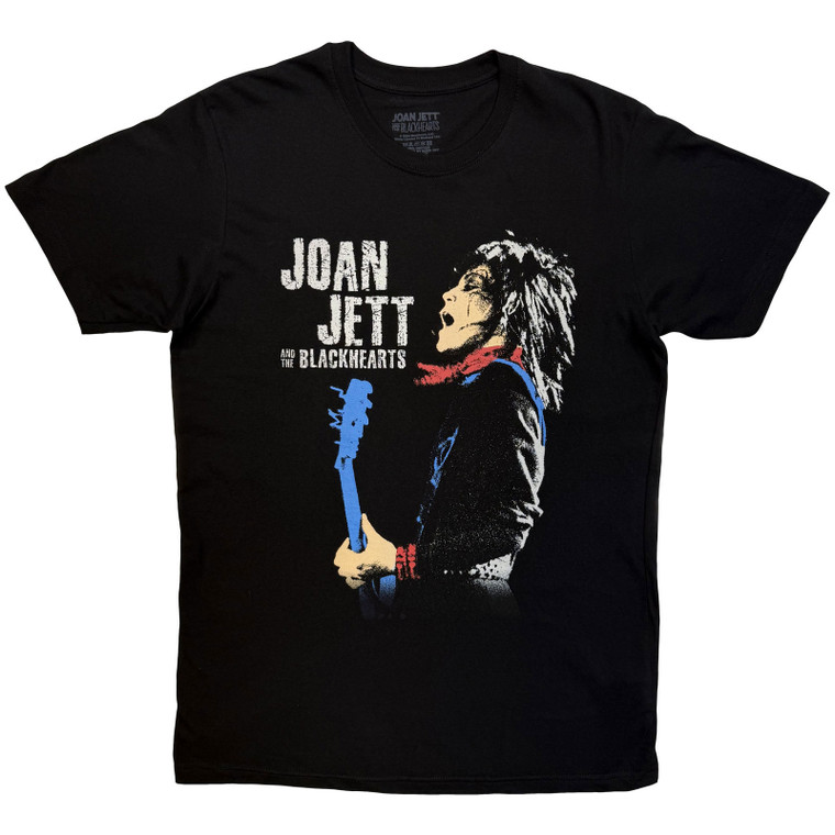 Joan Jett & The Blackhearts Unisex T-Shirt: Blue Guitar (Black)