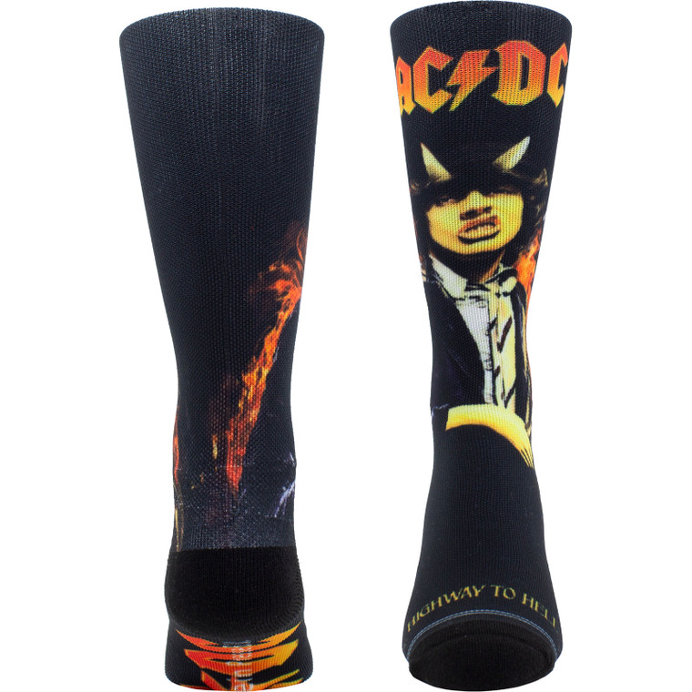 AC/DC Unisex Crew Socks: Highway To Hell Sublimation (Black) (UK Size 6.5 - 11)