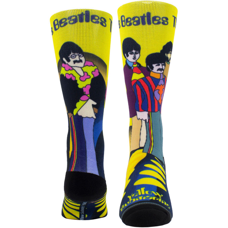 The Beatles Unisex Crew Socks: Yellow Submarine Band Sublimation (Black) (UK Size 6.5 - 11)