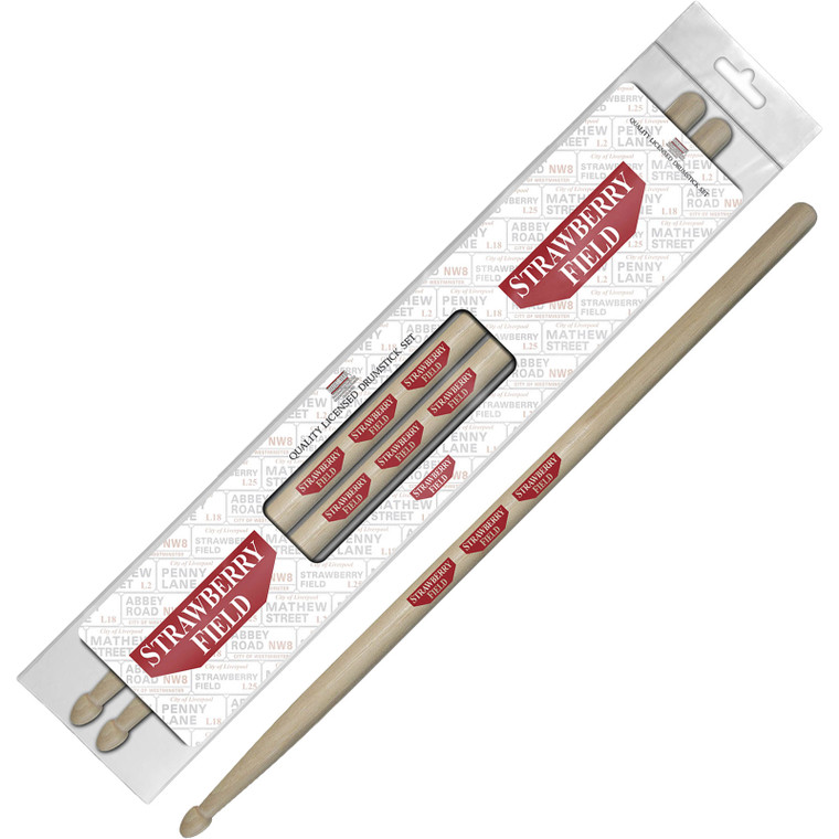 Rock Off Drumstick Set: Strawberry Field Red Sign