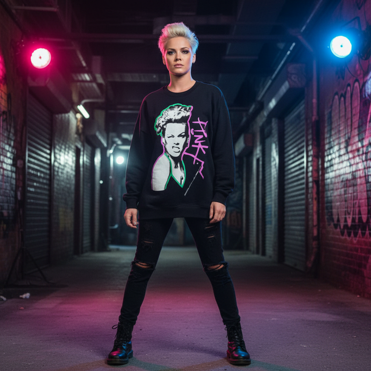 Pink Ladies Unplugged Sweatshirt: Paint Pen (Black)