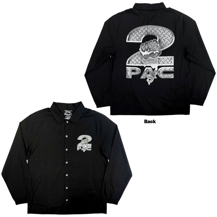 Tupac Unisex Shirt: Steel Logo (Black) (Back Print)