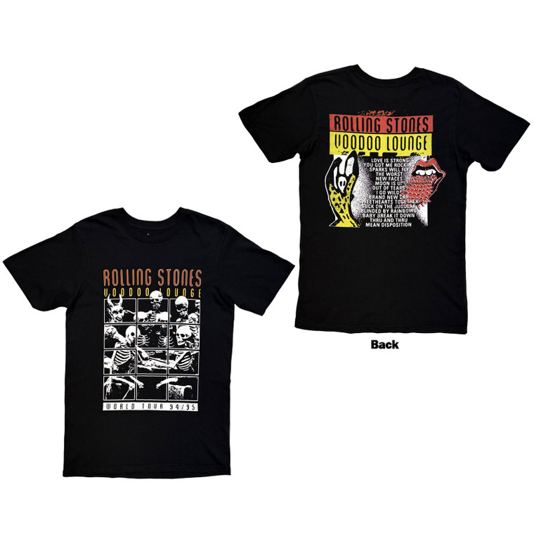 The Rolling Stones Unisex T-Shirt: Voodoo Lounge (Black) (Back Print)