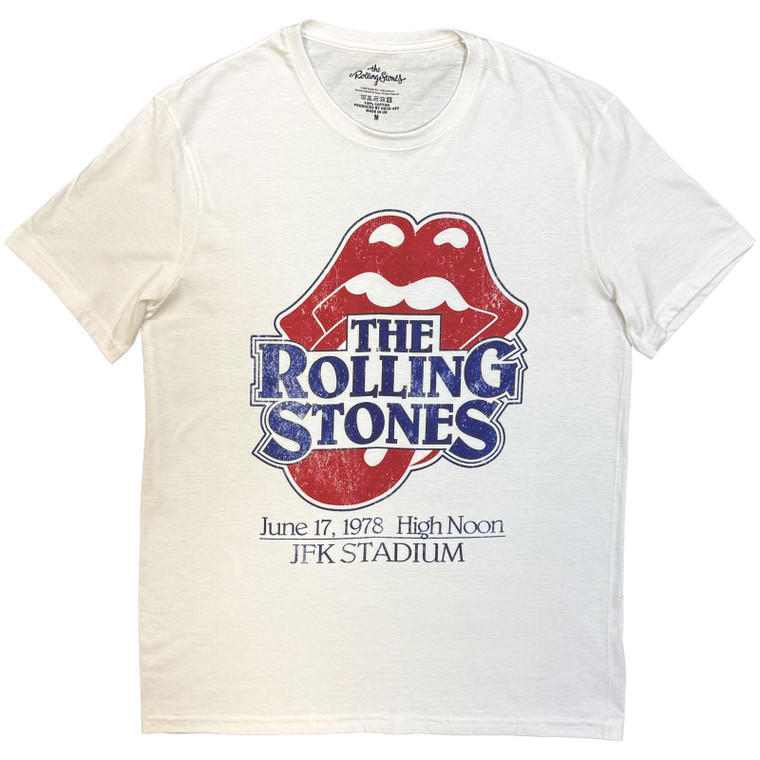 The Rolling Stones Unisex T-Shirt: High Noon JFK Stadium (White)