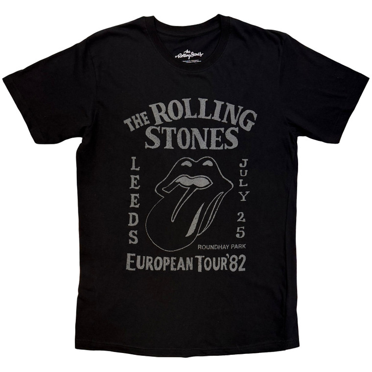 The Rolling Stones Unisex T-Shirt: European Tour '82 (Black)